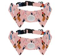 2 Pack Dog Collar with Bowtie, Cute Parisian Dachshund Dogs Soft Pet Cats Necktie for Small Dogs Wedding Birthday Costumes