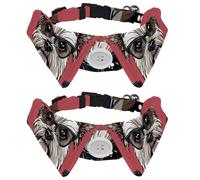 2 Pack Dog Collar with Bowtie, Dog York Bows Glasses Soft Pet Cats Necktie for Small Dogs Wedding Birthday Costumes