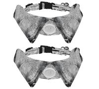2 Pack Dog Collar with Bowtie, Growth Ring Vintage Drawing Soft Pet Cats Necktie for Small Dogs Wedding Birthday Costumes