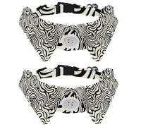 2 Pack Dog Collar with Bowtie, Line Art Curvy Line Seamless Pattern Soft Pet Cats Necktie for Small Dogs Wedding Birthday Costumes