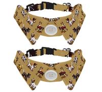 2 Pack Dog Collar with Bowtie, Pixel Dogs Soft Pet Cats Necktie for Small Dogs Wedding Birthday Costumes