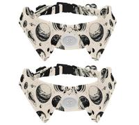 2 Pack Dog Collar with Bowtie, Planets and Moons around the Universe Soft Pet Cats Necktie for Small Dogs Wedding Birthday Costumes