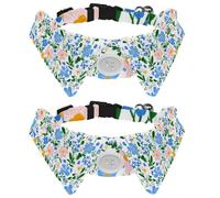 2 Pack Dog Collar with Bowtie, Small Flowers Ditsy Flowers Soft Pet Cats Necktie for Small Dogs Wedding Birthday Costumes