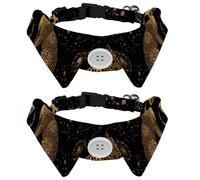2 Pack Dog Collar with Bowtie, Vintage Cheetah in a Cosmic Space Soft Pet Cats Necktie for Small Dogs Wedding Birthday Costumes