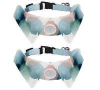 2 Pack Dog Collar with Bowtie, Watercolor Abstract Shapes Textured Light Pastel Tones Soft Pet Cats Necktie for Small Dogs Wedding Birthday Costumes