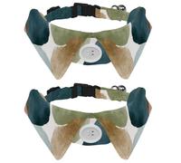 2 Pack Dog Collar with Bowtie, Watercolor Shapes in Light Pastel Tones Soft Pet Cats Necktie for Small Dogs Wedding Birthday Costumes