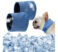 2 Pack Dog Cooling Bandana,Instant Chill Pet Cooling Scarf for Dogs in Summer,Dog Coolings Collar for Small/Medium/Large Breeds (blue, L)