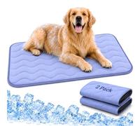 2 Pack Dog Cooling Mats 44" x 28", Q-Max 0.5+ Arc-Chill Fiber Self-Cooling Pet Pads, Thick Durable Cool Touch Crate Mats for Large Dogs & Medium Dogs, Non-Slip Washable, Gel-Free Pet-Friendly Design