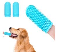 2 Pack Dog Finger Toothbrush,Silicone Toothbrush for Dog Dental Care,Upgrade Full-Surrounded Bristles Dogs Tooth Brush with Storage Case,Easy Teeth Cleaning (Blue)