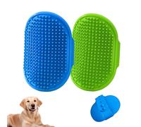 2 Pack Dog Grooming Brush for Pets, 12.5 x 8.6cm Soft Silicone Bath Brushes with Adjustable Handle, Puppy Brush, Shampoo Soothing Comb for Wet Dry Long Short Haired Dogs & Cats Massaging, Deshedding