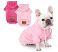 2 Pack Dog Hoodie Sweaters for Small Medium Dogs Warm Dog Clothes for Large Dogs Soft Waffle-Like Laminated Sweatshirt Bulldog