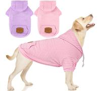 2 Pack Dog Hoodie Sweaters for Small Medium Dogs Warm Dog Clothes for Large Dogs Soft Waffle-Like Laminated Sweatshirt Bulldog