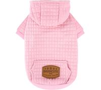 2 Pack Dog Hoodie Sweaters for Small Medium Dogs Warm Dog Clothes for Large Dogs Soft Waffle-Like Laminated Sweatshirt Bulldog (Pink, XL (Back: 23.6",Chest: 33.5", Neck: 21.2"))