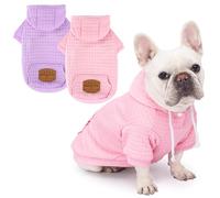 2 Pack Dog Hoodie Sweaters for Small Medium Large Dogs Winter Fall Warm Dog Clothes for Small Dogs Ultra-Soft Sweatshirt Jackets Waffle-Like Laminated Cotton Coats Bulldog Pitbull Schnauzer Cats