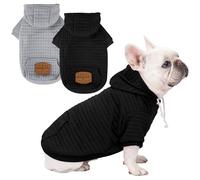 2 Pack Dog Hoodie Sweaters for Small Medium Large Dogs Winter Fall Warm Dog Clothes for Small Dogs Ultra-Soft Sweatshirt Jackets Waffle-Like Laminated Cotton Coats Bulldog Pitbull Schnauzer Cats