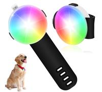 2-Pack Dog Lights for Night Walking, USB Rechargeable Dog Collar Light with 4 Modes, IP66 for Rain & Snow, Safety Lights with Silicon Band for Dog Walking, Running, Outdoor Activities