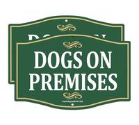 2 Pack Dog on Premises Signs, Beware of Dogs Sign for Fence,12"x8" Rust Free Aluminum Dog on Duty Sign, Fade Resistant, UV Protected, Dogs in Yard Sign for Indoor/Outdoor Use, Easy to Mount