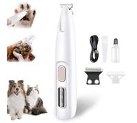 2 Pack Dog Paw Trimmer for Dogs & Cats | Low Noise, Rechargeable Waterproof with LED Light | for Paws Eyes Ears Face Rump | Dog Grooming Kit with Cleaning Brush, Maintenance Oil (1pack)