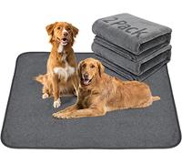 2 pack Dog Pee Pad Washable-Extra Large Instant Absorb Training Pads Non-Slip Pet Playpen Mat Waterproof Reusable Floor Mat for Puppy/Senior Dog Whelping Incontinence Housebreaking (104*104cm Grey)