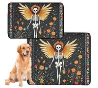 2 Pack Dog Pee Tray Indoor Muddy Mats for Dogs Washable Anti Slip Mat for Car and Airplane 24x36in+36x42in Mystical Tarot Card Design