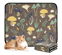 2 Pack Dog Pee Tray Indoor Washable Dog Food Mat Anti Slip Rug for Car Seat 24x36in+36x42in Snails Mushrooms Forests Brown