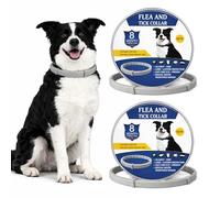 2 Pack Dog Repellent Collar, 65cm Adjustable Waterproof Collar for Dogs, Natural Essential Oils, Safe & Effective Protection for Puppies & Dogs (Grey)