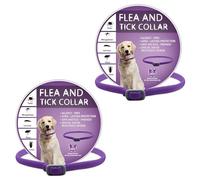 2 Pack Dog Repellent Collar, 65cm Adjustable Waterproof Collar for Dogs, Natural Essential Oils, Safe & Effective Protection for Puppies & Dogs (Purple)