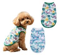 2 Pack Dog Shirt Tee Shirts Sleeveless, Cute Sunflower Pineapple Print Dog Vest for Small Medium Dogs, Soft Breathable Puppy Tank Top Tee for Girl Boy Spring Summer Clothes (Hawaii, XL)