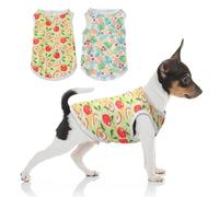 2 Pack Dog Shirts,Puppy T-Shirts Cotton Pet Fruit Printed Summer Cooling T-Shirt Soft Breathable Dog Vest Pet Clothes Fashion Apparel Wear for Dogs Puppies Cats,Colorful (S)