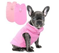 2 Pack Dog Sweater with Leash Ring Winter Warm Pet Sweater Thick Clothes Coat Fleece Dog Sweaters for Small Dogs Girl Boy for Chihuahua, French Bulldog, Dachshund