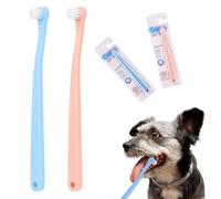 2 Pack Dog Toothbrush Cat Tooth Brush Pet Toothbrush Puppy Toothbrush Mini Head Soft Dog Toothbrush Deep Clean Kit for Puppy, Kitten, Small Dog & Cat, Portable Travel Friendly and Easy to Use