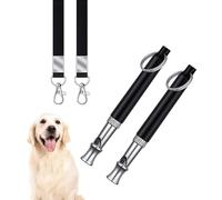 2 Pack Dog Whistle, Dog Whistle to Stop Barking Neighbors Dog, Adjustable Ultrasonic Silent Dog Whistle, Professional Recall Dog Training Whistle with Lanyard