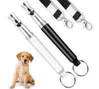 2 Pack Dog Whistle, Dog Whistles for Recall, Ultrasonic Stop Barking Silent, Adjustable Dog Training Whistle, with Lanyard,dog whistle to stop barking