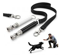 2 Pack Dog Whistles for Recall, Dog Whistle to Stop Barking, Ultrasonic Anti Bark Silent, Adjustable Dog Training Commands Whistle with Lanyard