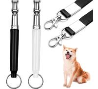 2 Pack Dog Whistles to Stop Neighboring Dog Barking, Professional Recall Dog Training Whistles, Adjustable Ultrasonic Dog Whistle, Training Device for Bark Control with Black SC
