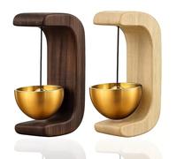 2-Pack Door Bells, Wood Shopkeepers Bells for Opening with Self-Adhesive