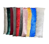 2 Pack Door Draught Excluder Luxury Crushed Velvet Door Draft Excluder for Wind Stopper, Holowfibre Filled Energy Efficient, Noise, Dust, Door & Window wind Blocker - 90cm x 20cm (Black)