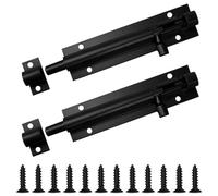 2 Pack Door Lock Bolts, Sliding Bolt Lock Door Bolts for External Doors, Door Bolt Security Lock Latch with Screws for Internal Doors, Bedrooms, Fences, Sheds, Bathroom, Windows (Black, 4 Inch)