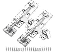 2 Pack Door Lock Bolts, Sliding Door Bolts 3" (75mm), 304 Stainless Steel Internal Door Lock Latch with Screws, for Bathroom Bedroom Shed