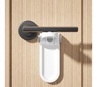 2 Pack Door Lock for Children, Upgrade Triple Lock Buckle Baby Door Safety Locks, Without Drilling Handle Lock Temporary Lever Stopper for Toddler and Pets Safety Proof, Kitchen or Bedroom
