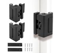 2 Pack Door Reinforcement Lock Home Security, Childproof Door Lock for Inward Opening Doors, Withstands 800 lbs, Adjustable Aluminum Alloy Extra Doors Locks for Apartment/Bedroom, Fast Unlock(Black)
