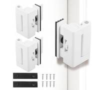 2 Pack Door Reinforcement Lock Home Security, Childproof Door Lock for Inward Opening Doors, Withstands 800 lbs, Adjustable Aluminum Alloy Extra Doors Locks for Apartment/Bedroom, Fast Unlock(White)
