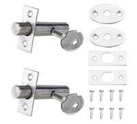 2 Pack Door Security Bolts Tubular Mortice Latch Dead Bolt Mortice Lock with Keys and Screws for Internal Doors Hinged Doors Wooden Doors and Windows