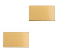 2 PACK Double SCREWLESS SATIN BRASS Blanking Plate Round Edged Wall Hole Cover