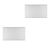 2 PACK Double SCREWLESS SATIN STEEL Blanking Plate Round Edged Wall Hole Cover