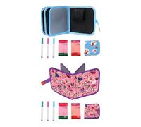 2 Pack Double-Sided Dry Erase Travel Board, with Zippered Storage, 20.5cm, Portable Whiteboard Set, Portable Whiteboard Set, Includes Markers and Eraser, for Kids