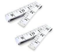 2 Pack Double Sided Tape Measure, Sewing/Tailors Tape, Made Of Durable Fibre Glass Material, Flexible Measuring Tape with Inches & Centimeters 60 Inches/150cm, Perfect for Body Measurements (White)