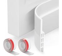 2 Pack Draft Excluder for Doors,Self Adhesive Draught Excluder Door,Under Door Sweep Weather Stripping Soundproof Rubber Bottom Seal Strip,2" W x 39" L (White)