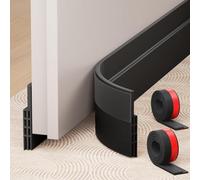 2 Pack Draft Excluder Strip for Doors, 2" W x 39" L Self Adhesive Door Seal Strip for Energy Saving, Soundproof Weather Proof Draft Stopper Draught Excluder for Bottom of Door, Black