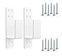 2 Pack Drop Open Bar Holders, Heavy Duty Door Brackets for Building Security at for Home (White )
